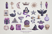 Watercolor magic clipart, a Decorative Illustration by CreativeByLu (Thumbnail 2 of 12)