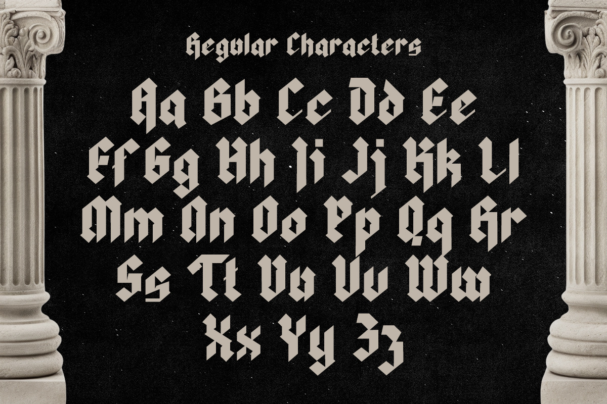 Maygers – Modern Gothic Blackletter, a Blackletter Font by RYS Design Studio (Photo 3 of 12)