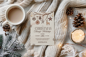 Holiday Card Mockup, Cozy Card Mock