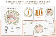 birth announcement editable template, a Card Template by hanacrochetdesign (Thumbnail 1 of 8)