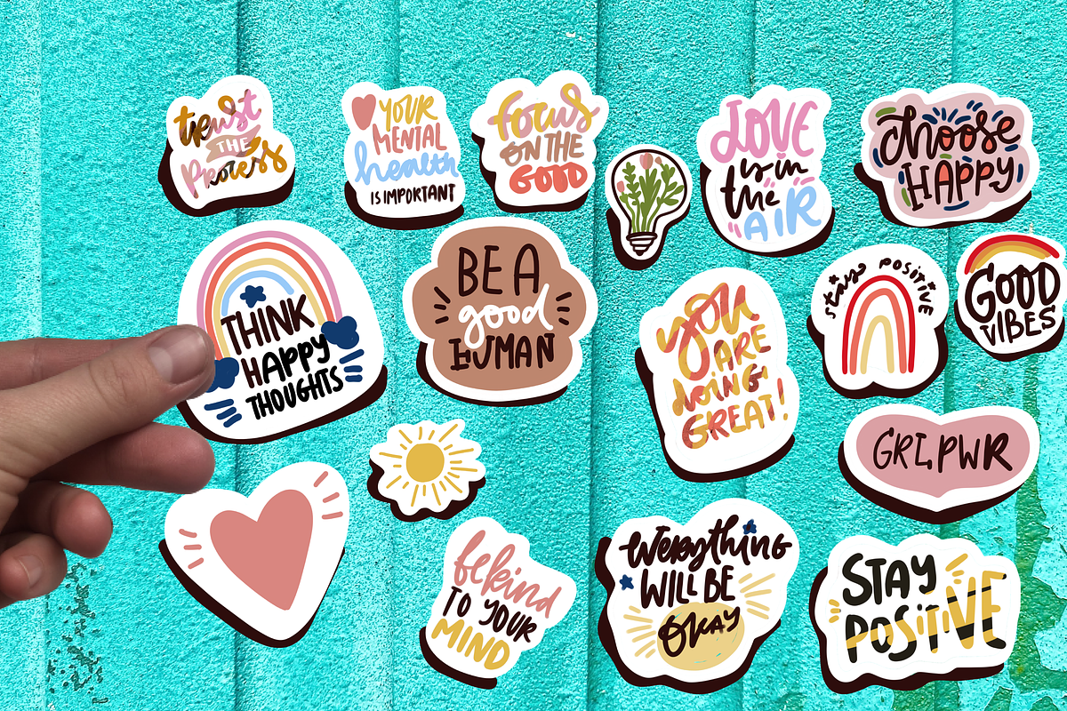 positive sticker pack, an Illustration by Veronika M (Photo 1 of 2)