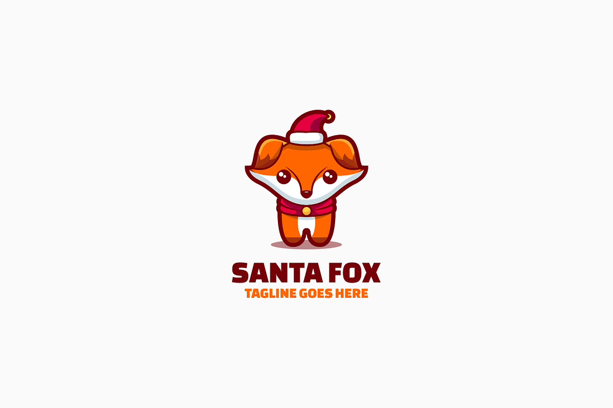 Santa Fox Mascot Cartoon Logo, a Branding & Logo Template by Artnivora.Std