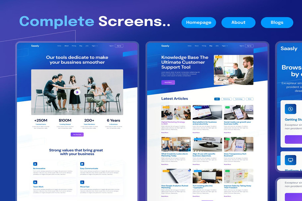 Saasly Tech SaaS Website and Mobile, an UI Kit Template by Creative Perspective (Photo 5 of 8)