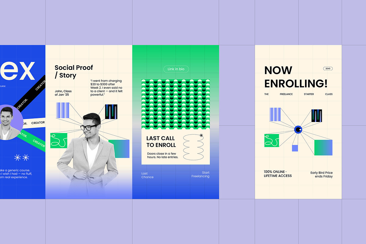 Ecourse Instagram Template Pack preview 3