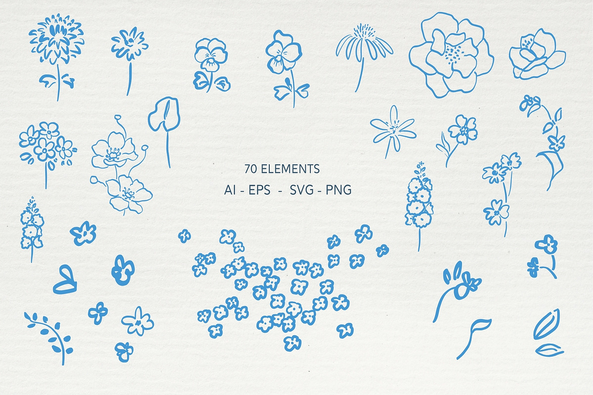 Whimsical Floral: 70 illustrations, an Object Graphic by PaperJamLab (Photo 7 of 12)