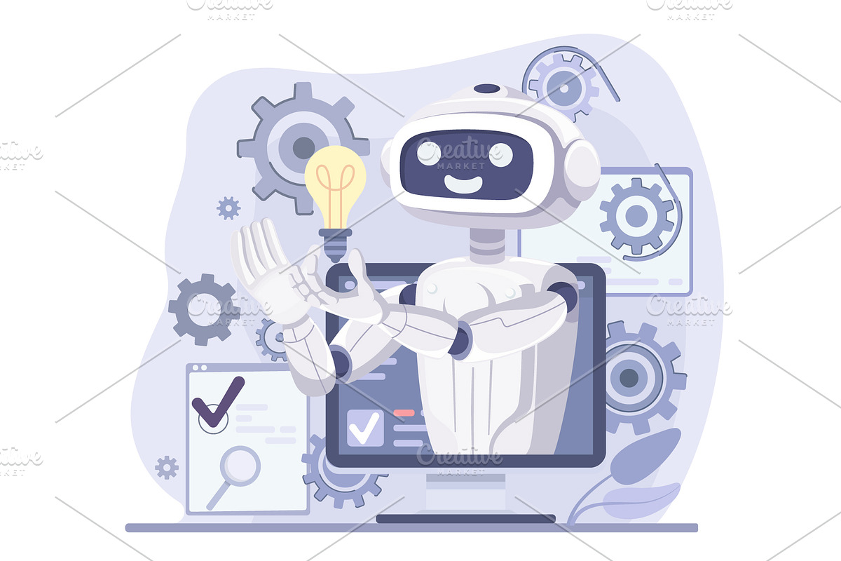 Robotic process automation, a Technology Illustration by Yayasya
