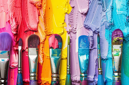 Colorful brushes and oil paints, an Arts & Entertainment Photo by MistyDay