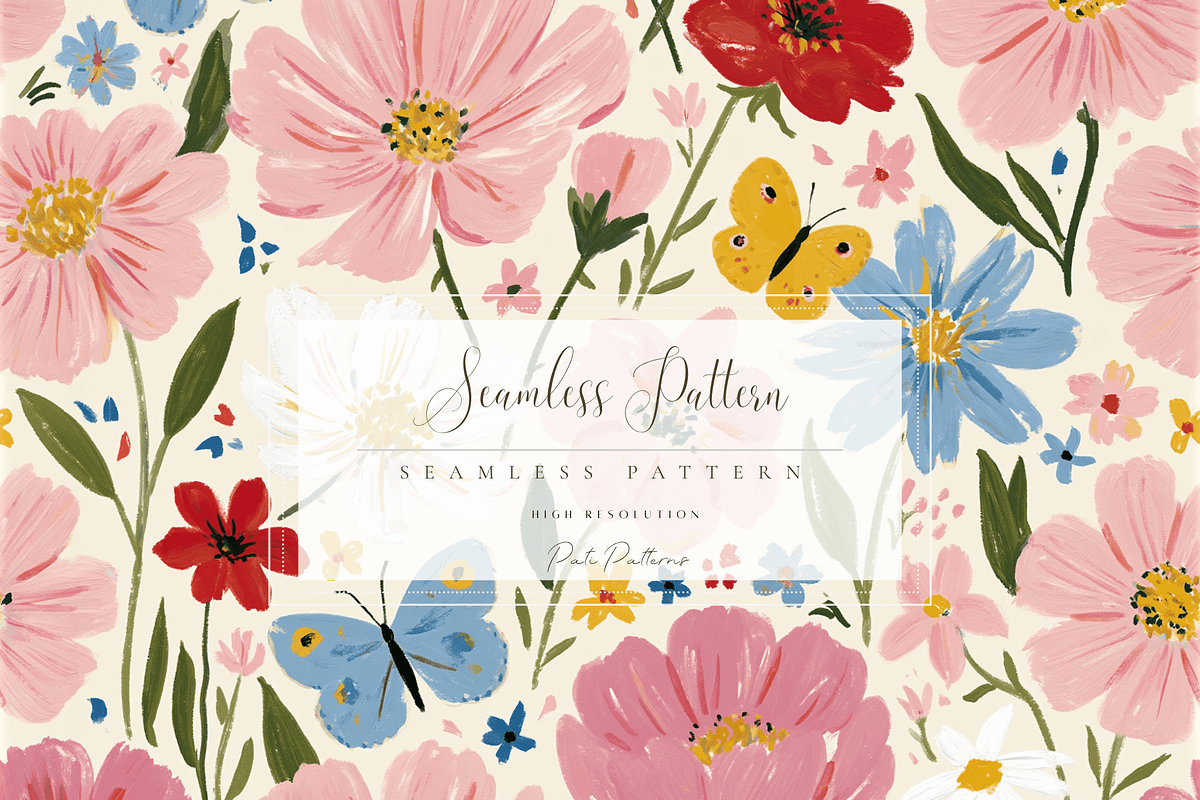 Seamless Cottage Garden Pattern, a Pattern Graphic by Pati Charm Studio (Photo 1 of 6)
