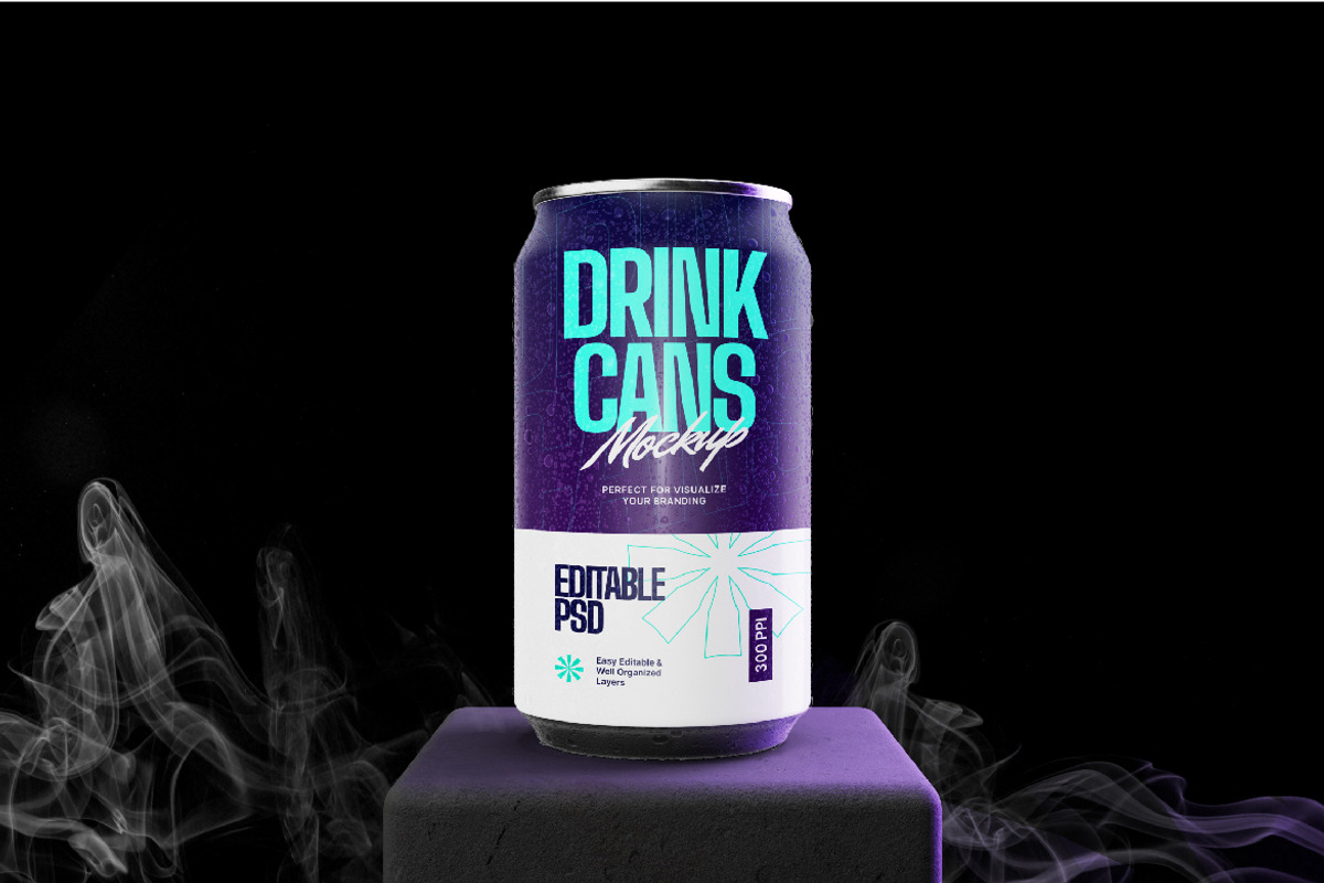 Drink Cans Mockup, a Cups & Container Mockup by Rahardi Creative (Photo 2 of 4)