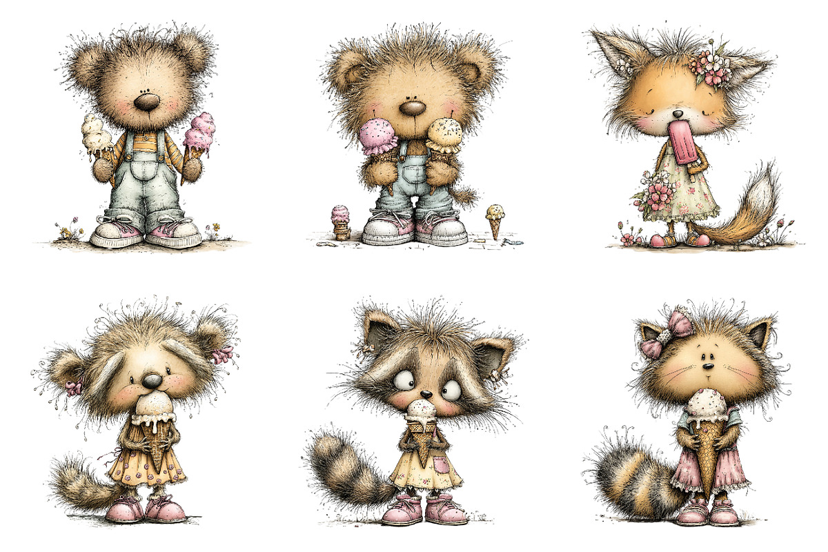 Whimsical summer woodland animals, an Illustration by SinaCreation (Photo 9 of 11)