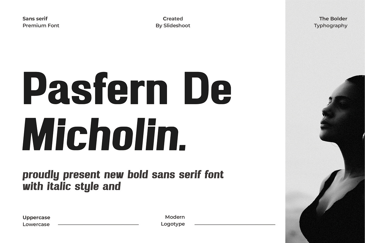 Pasfern De Micholin || Sans Serif, a Serif Font by Idea Studio (Photo 1 of 5)