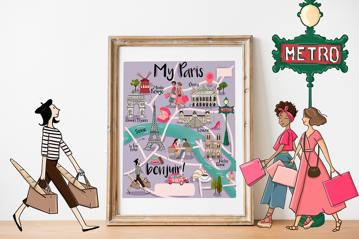 Your map creator Paris, a Decorative Illustration by Marine art (Photo 4 of 4)