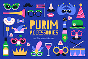 Purim carnival party accessories set, an Object Illustration by Good Studio (Thumbnail 1 of 5)