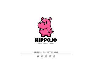 Mascot Hippopotamus Logo Design, a Branding & Logo Template by Artnivora.Std
