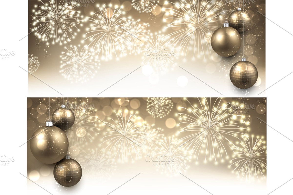 Big golden Christmas & New Year set, a Decorative Illustration by Vjom (Photo 30 of 30)
