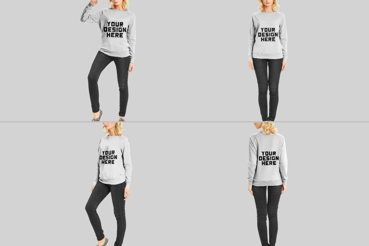 Women Sweatshirt Mock-Up, a Hoody Mockup by Mock-up Store (Photo 8 of 8)