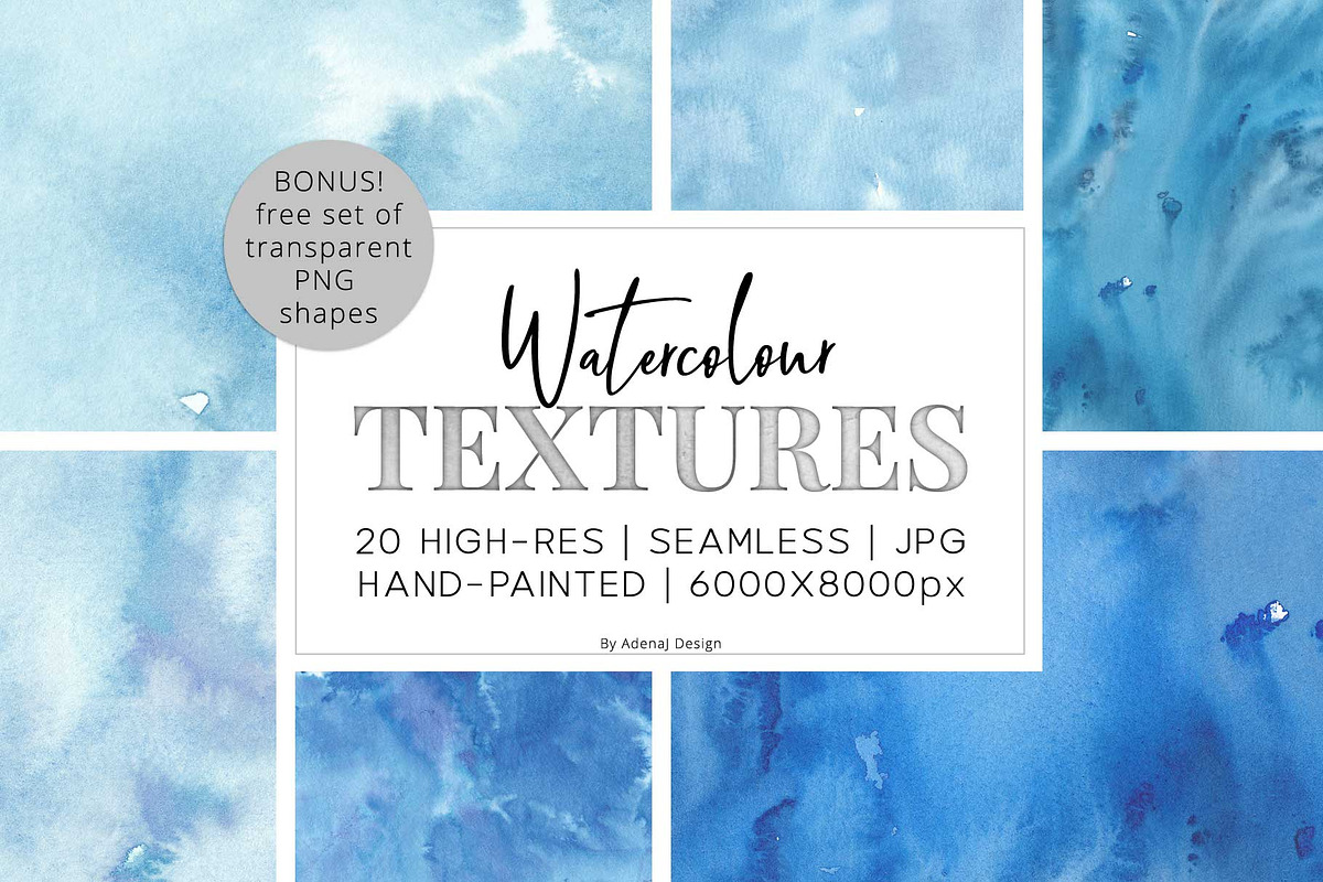 20 Huge Seamless Watercolor Textures, a Texture Graphic by AdenaJ (Photo 1 of 12)