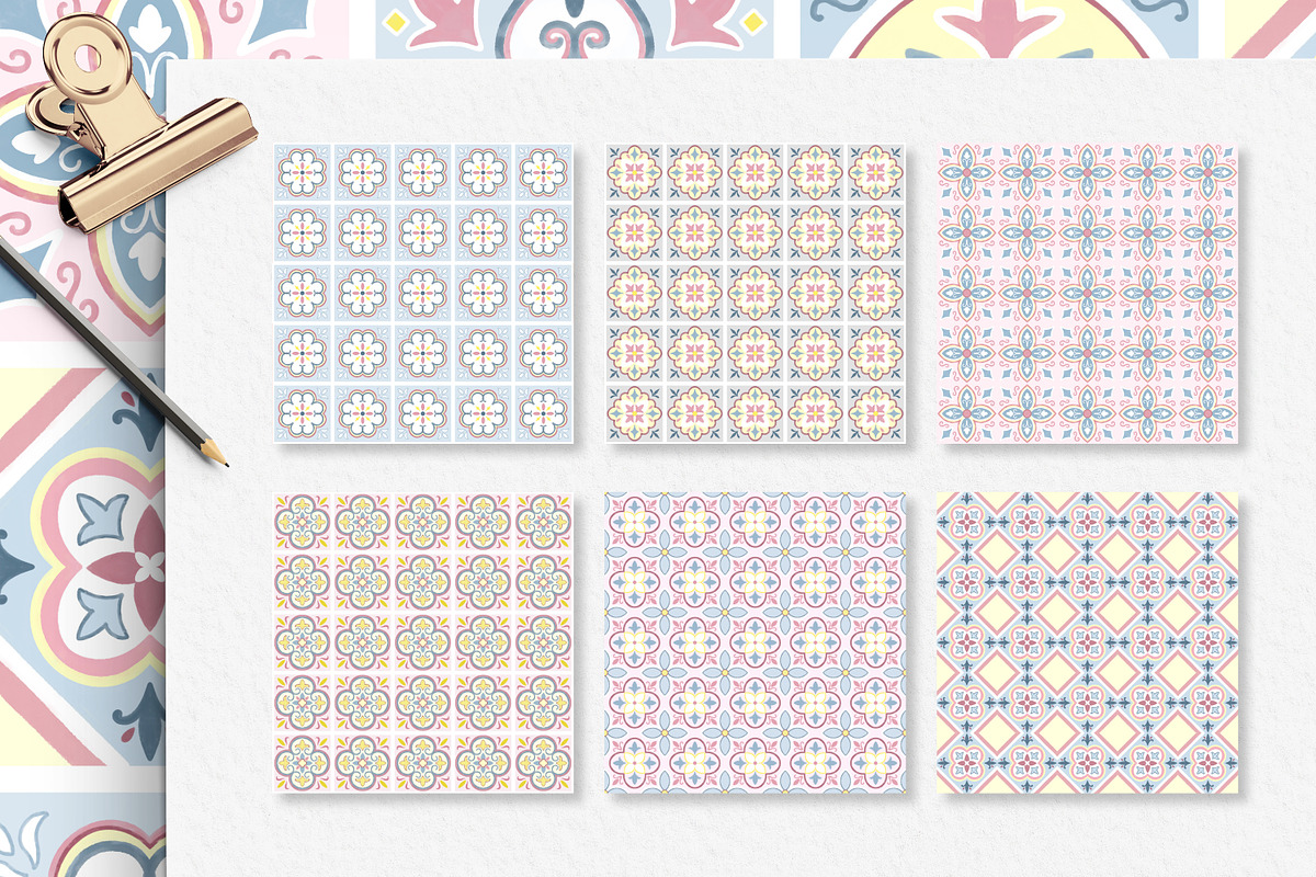 Watercolor Pastel Tile Pattern, a Pattern Graphic by Rachel Art Studio (Photo 7 of 10)