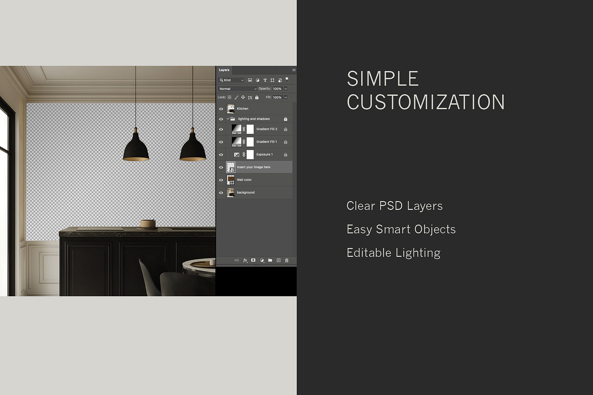 Dark Modern | Kitchen No. 3 Mockup, a Household Mockup by Blixa 6 Studios (Photo 4 of 7)