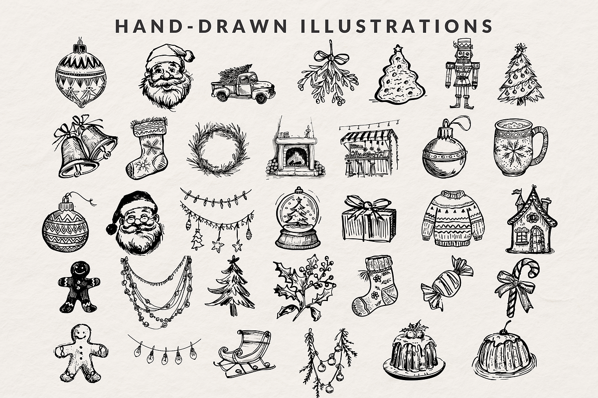 Christmas Clipart, Holiday Doodles, a Seasonal Illustration by The October Creative (Photo 2 of 5)