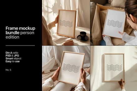 4x Bundle Frame Mockup With Person, an Advertising Mockup by First Impression Mockups