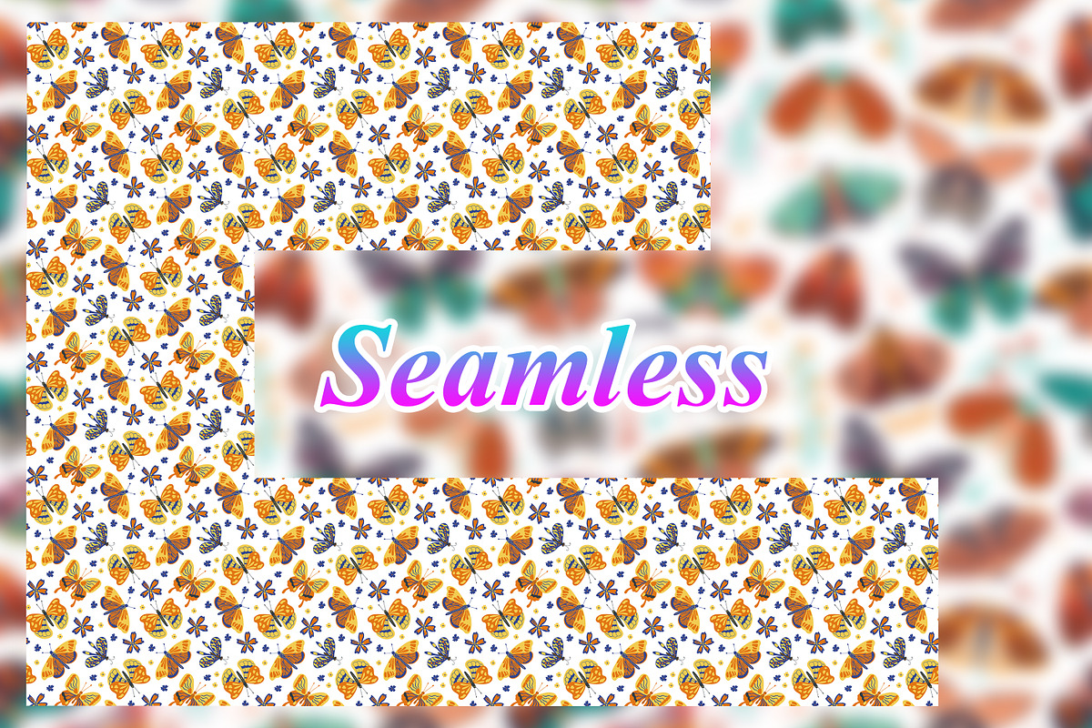 Butterfly Seamless Pattern, a Pattern Graphic by Digital Studio (Photo 2 of 11)
