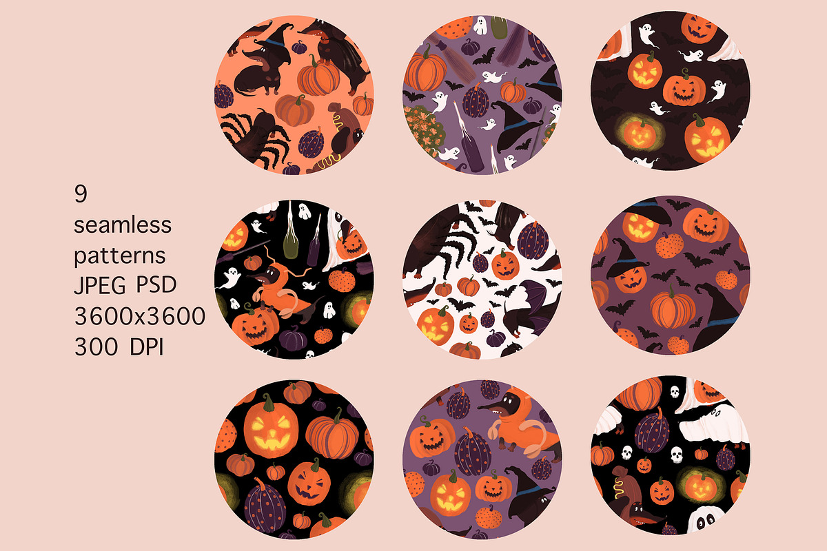Halloween Dachshunds, a Seasonal Illustration by YuNa (Photo 9 of 15)