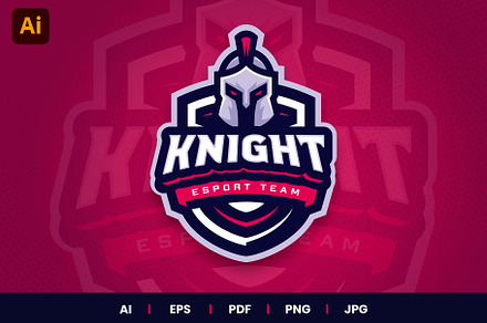 Knight E-sports Gaming Logo Template