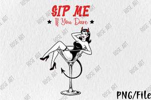 Halloween Pin-up Girl Cocktail PNG, a Seasonal Illustration by Rose Art