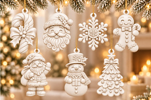 Santa Snowman Tree Ornament 3D STL