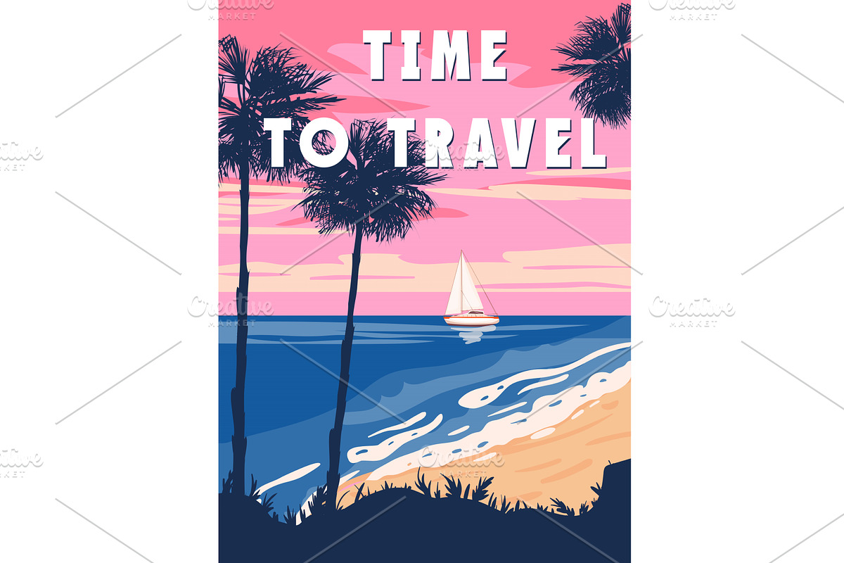 Time To Travel Retro Poster