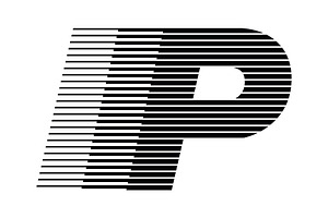 Letter P speed motion lines logo
