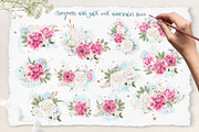 Watercolor flowers Peonies clipart, an Illustration by Yuliya Art (Thumbnail 2 of 18)