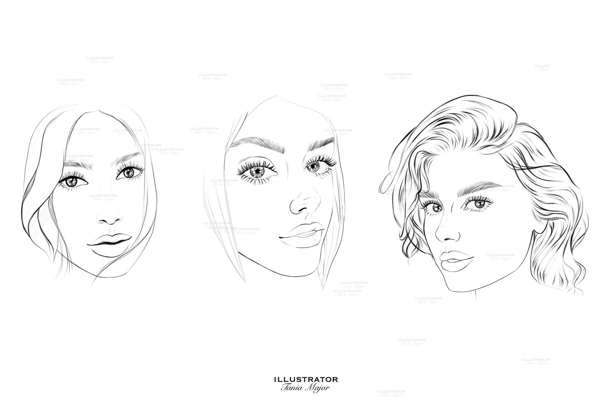 Coloring pages,Fashion girls clipart, an Illustration by MajorArtTm (Photo 2 of 4)