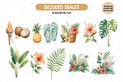 Watercolor Tropical Hawaii Clipart, an Illustration by TatiMockup (Thumbnail 4 of 6)