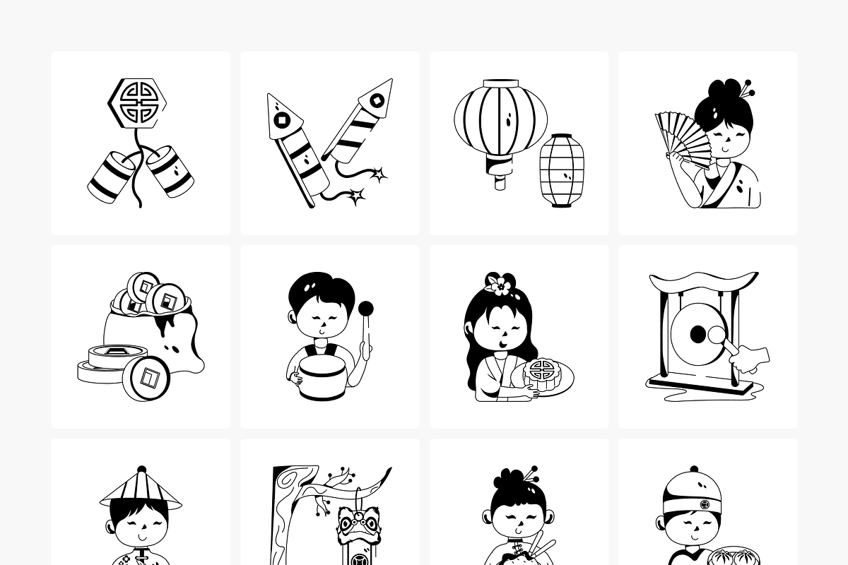 Animated Chinese New Year Icons, a Duotone Icon by Prosymbols (Photo 7 of 9)