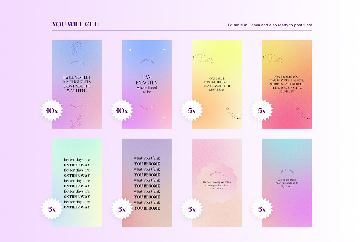 Canva Instagram story quotes, a Social Media Template by Alice Store (Photo 2 of 7)