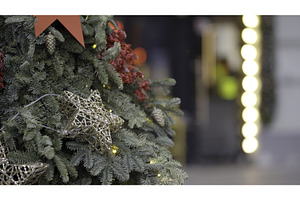Christmas tree decorated with golden, a Holiday Photo by Media Whale Stock
