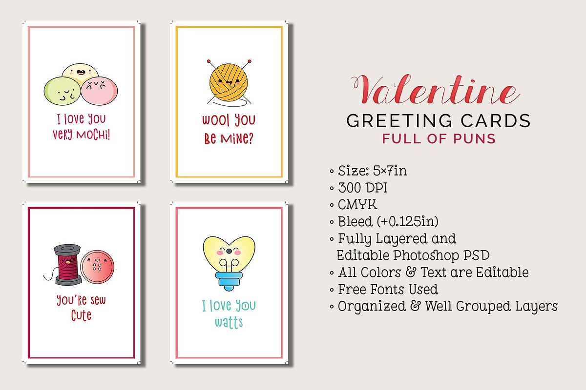 6 Valentine's Day Greeting Cards, a Card Template by Cyrah's Collection (Photo 1 of 3)