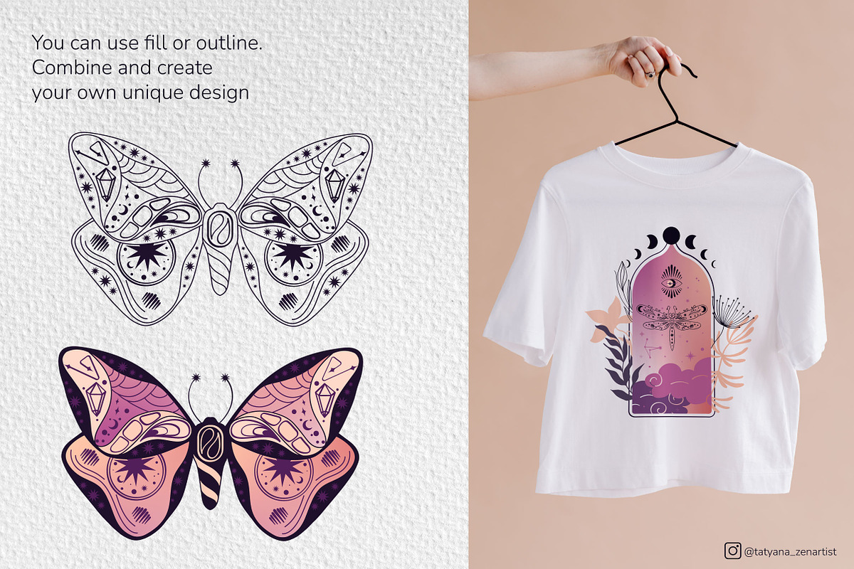 Celestial garden, Mystical clipart, an Object Illustration by Tatyana_Zenartist (Photo 4 of 14)