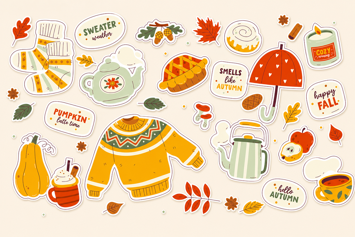 Cozy Autumn Hand Drawn Illustrations, a Seasonal Illustration by Anna Studio (Photo 3 of 8)