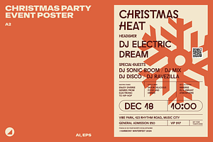 Christmas Party Event Poster, a Flyer Template by Danil Polshin