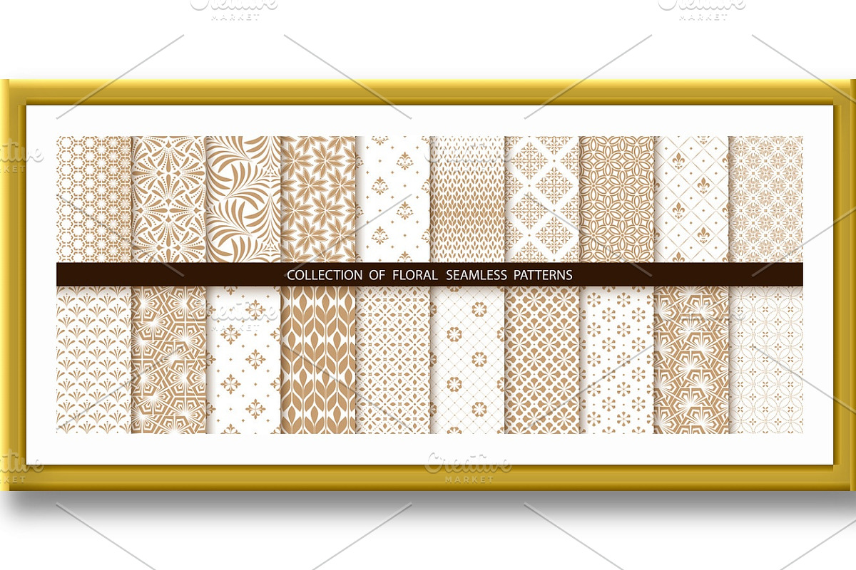 Geometric floral set of seamless, an Object Graphic by RODINA (Photo 2 of 3)