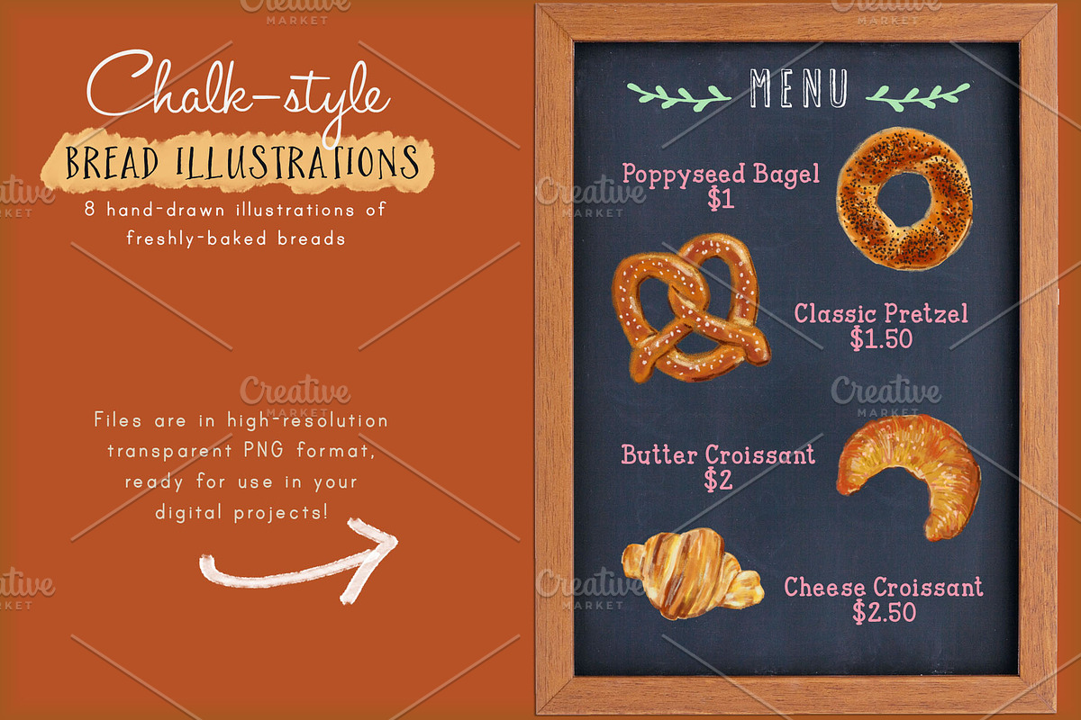 Bread & Bakery Goodies Clip Art, a Food Illustration by Cynthia Arre (Photo 2 of 5)