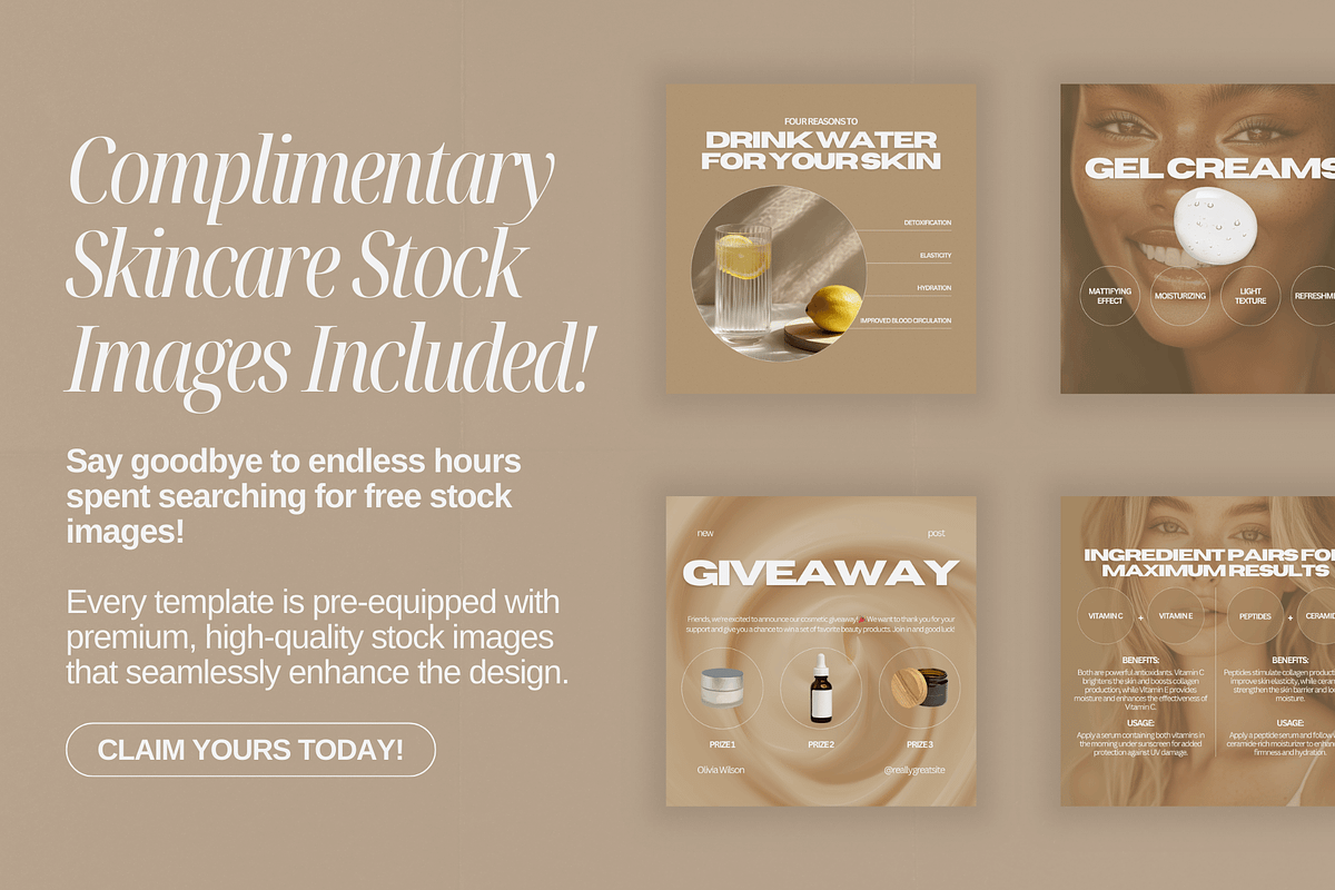 Aesthetic Skincare Insta Templates, a Social Media Template by Xenié Creative (Photo 5 of 10)