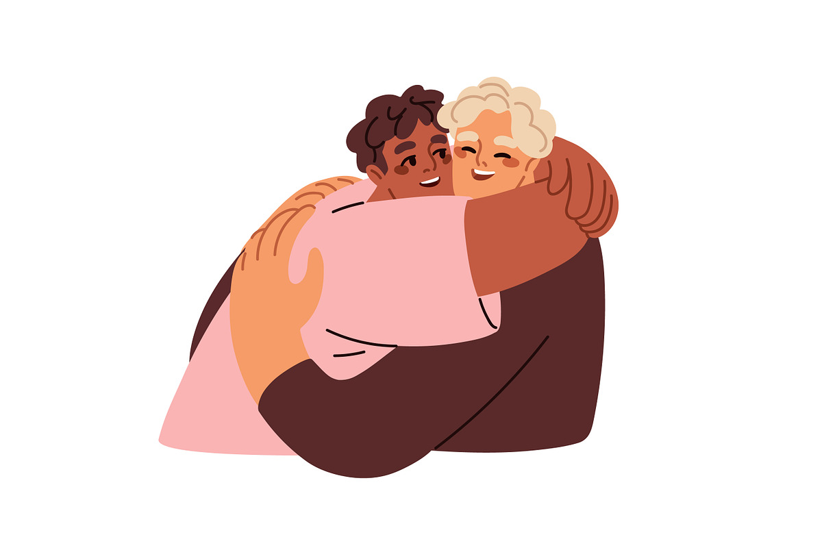 Happy people hugging with love set, a Person Illustration by Good Studio (Photo 3 of 9)