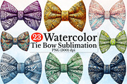 Watercolr Tie Bow Design Bundle, a Seasonal Illustration by Rose Art (Thumbnail 1 of 7)