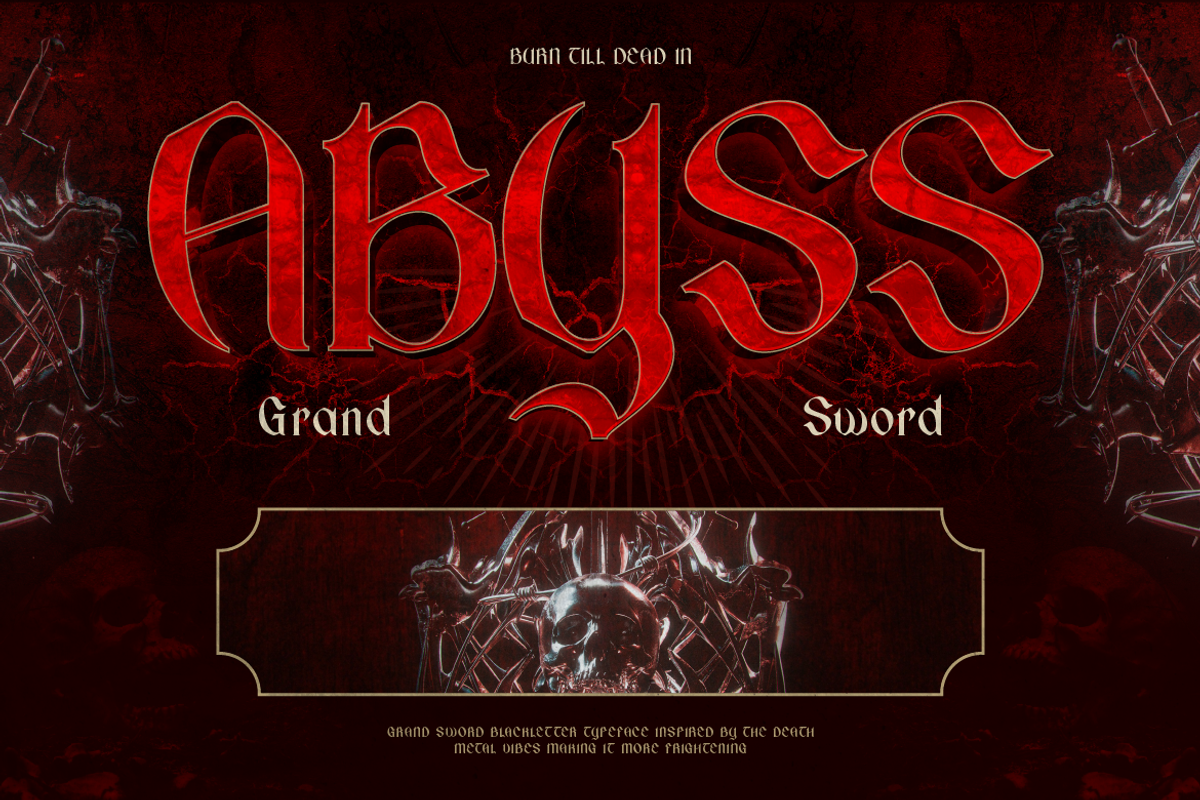 Grandsword, a Blackletter Font by Burntilldead (Photo 9 of 9)