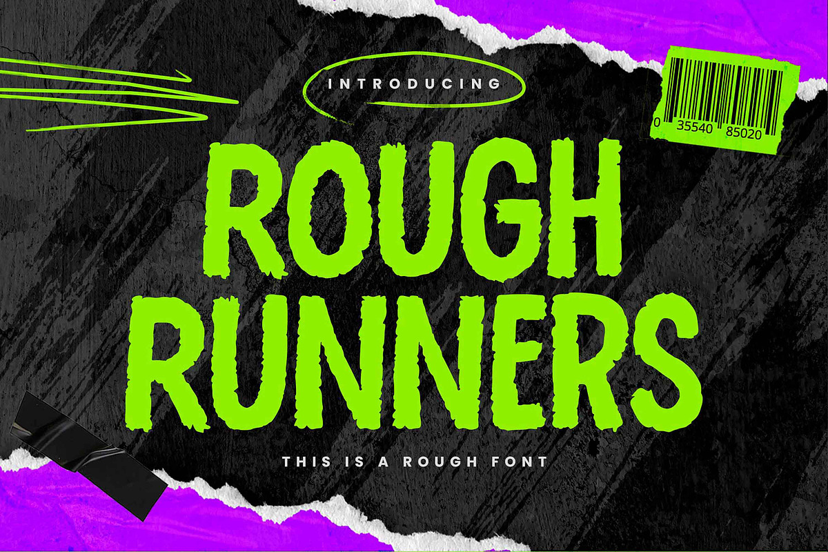 Rough Runners – This is a Rough Font, a Sans Serif Font by Gassstype (Photo 1 of 8)