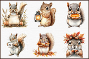 Autumn Squirrels Clipart, an Illustration by Sublimation Artist (Thumbnail 3 of 6)